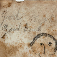 Good Book, Good Book, Very Sweet Antique Graphite Endpaper Drawing