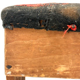 19th Century Primitive Pine Stool with Wonderful Pieced and Appliquéd Woolen Cover