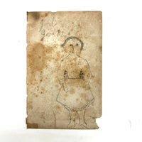 Good Book, Good Book, Very Sweet Antique Graphite Endpaper Drawing
