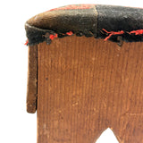19th Century Primitive Pine Stool with Wonderful Pieced and Appliquéd Woolen Cover