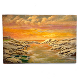 Completely Luminous c. 1920s-30s Oil on Wood Panel,  F. Norton Genser