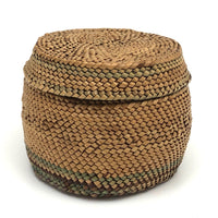 Early Makah Northwest Coast Native American Lidded Basket