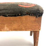 19th Century Primitive Pine Stool with Wonderful Pieced and Appliquéd Woolen Cover