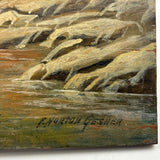 Completely Luminous c. 1920s-30s Oil on Wood Panel,  F. Norton Genser