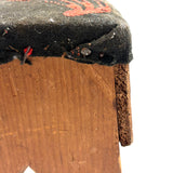 19th Century Primitive Pine Stool with Wonderful Pieced and Appliquéd Woolen Cover