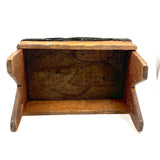 19th Century Primitive Pine Stool with Wonderful Pieced and Appliquéd Woolen Cover