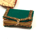Heart, Bible, Flower, Three Hand-sewn Devotional "Breverl" with Wire, Metallic Thread and Beaded Decoration