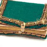 Heart, Bible, Flower, Three Hand-sewn Devotional "Breverl" with Wire, Metallic Thread and Beaded Decoration