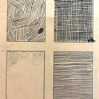 Slow Line Strokes, Satisfying (and a bit Raymond Pettibon-esque) Ink on Board Drawing