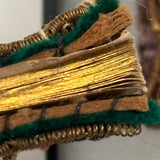 Heart, Bible, Flower, Three Hand-sewn Devotional "Breverl" with Wire, Metallic Thread and Beaded Decoration
