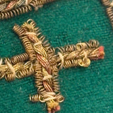Heart, Bible, Flower, Three Hand-sewn Devotional "Breverl" with Wire, Metallic Thread and Beaded Decoration