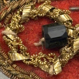 Heart, Bible, Flower, Three Hand-sewn Devotional "Breverl" with Wire, Metallic Thread and Beaded Decoration
