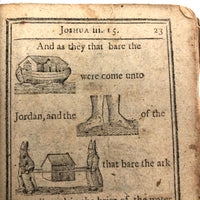 Super Rare c. 1796 Hieroglyphic Bible for the Amusement & Instruction of Children (some losses)
