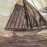 Looking Out, Charming c. 1880s Mother of Pearl Seashell Folk Art Carving