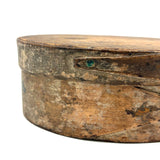19th Century Finger Lapped Oval Pantry Box with Remnants of Original Paint, Rich Patina