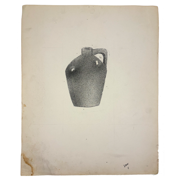 C. 1930s-40s Spatter Painted Jug on Board