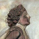 Looking Out, Charming c. 1880s Mother of Pearl Seashell Folk Art Carving