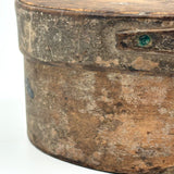 19th Century Finger Lapped Oval Pantry Box with Remnants of Original Paint, Rich Patina
