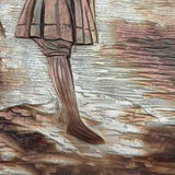 Looking Out, Charming c. 1880s Mother of Pearl Seashell Folk Art Carving