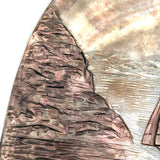 Looking Out, Charming c. 1880s Mother of Pearl Seashell Folk Art Carving