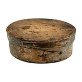19th Century Finger Lapped Oval Pantry Box with Remnants of Original Paint, Rich Patina