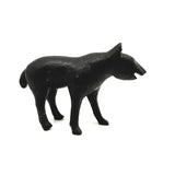 Wonderful Folk Art Black Dog, Carved Wood with Polychrome