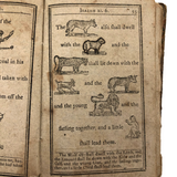Super Rare c. 1796 Hieroglyphic Bible for the Amusement & Instruction of Children (some losses)