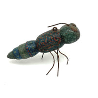 C. 1940s Folk Art Insect Ice Fishing Lure In Brilliant Polychrome (Appendage Losses)
