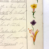 Bessie Slater's Beautiful 19th Century Ink and Watercolor Botany Chart: Flower Positions