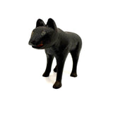 Wonderful Folk Art Black Dog, Carved Wood with Polychrome