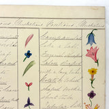 Bessie Slater's Beautiful 19th Century Ink and Watercolor Botany Chart: Flower Positions