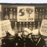 Drunken Sailors with Bar Backdrop, c. 1940s Snapshot