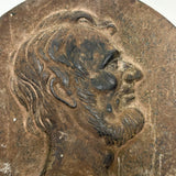 Honest Abe in Profile, 19th Century Cast Iron Lincoln Relief