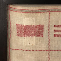 Louise Meyer’s 1884 Red and White Darning Sampler on Linen