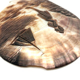 Looking Out, Charming c. 1880s Mother of Pearl Seashell Folk Art Carving