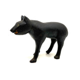 Wonderful Folk Art Black Dog, Carved Wood with Polychrome