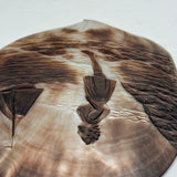 Looking Out, Charming c. 1880s Mother of Pearl Seashell Folk Art Carving