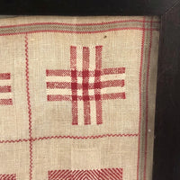 Louise Meyer’s 1884 Red and White Darning Sampler on Linen