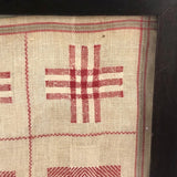 Louise Meyer’s 1884 Red and White Darning Sampler on Linen