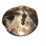 Looking Out, Charming c. 1880s Mother of Pearl Seashell Folk Art Carving