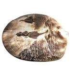 Looking Out, Charming c. 1880s Mother of Pearl Seashell Folk Art Carving