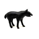 Wonderful Folk Art Black Dog, Carved Wood with Polychrome