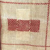 Louise Meyer’s 1884 Red and White Darning Sampler on Linen