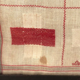 Louise Meyer’s 1884 Red and White Darning Sampler on Linen
