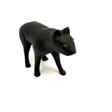 Wonderful Folk Art Black Dog, Carved Wood with Polychrome