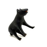 Wonderful Folk Art Black Dog, Carved Wood with Polychrome