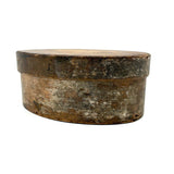 19th Century Finger Lapped Oval Pantry Box with Remnants of Original Paint, Rich Patina