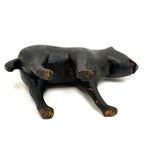 Wonderful Folk Art Black Dog, Carved Wood with Polychrome