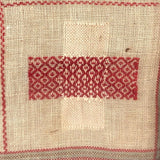Louise Meyer’s 1884 Red and White Darning Sampler on Linen