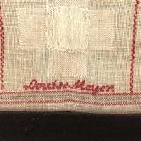 Louise Meyer’s 1884 Red and White Darning Sampler on Linen